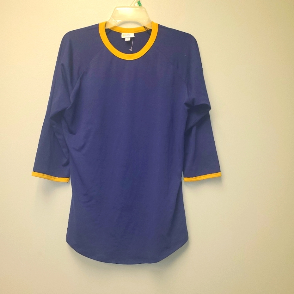 Blue and Gold Lularoe Baseball Tee